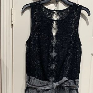 NWT Lace bodice full length romper